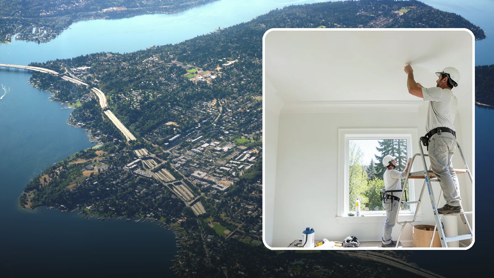 Ceiling Painting in Mercer Island, King County, WA - Ceiling painting brightens rooms and covers stains, patches, and years of accumulated dust.