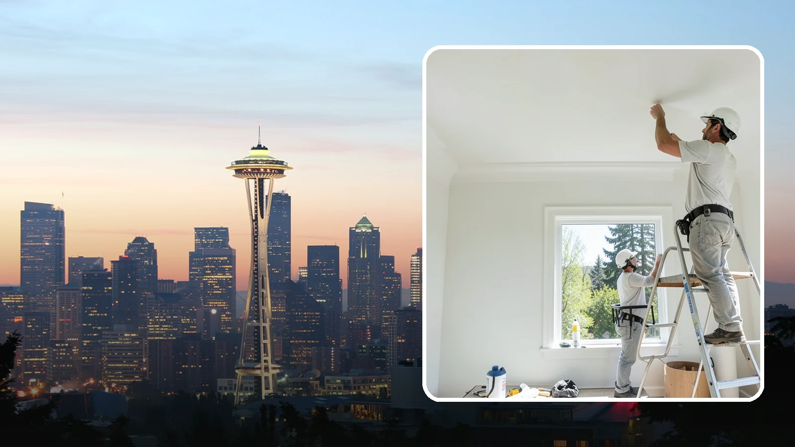 Ceiling Painting in Seattle, King County, WA - Ceiling painting brightens rooms and covers stains, patches, and years of accumulated dust.