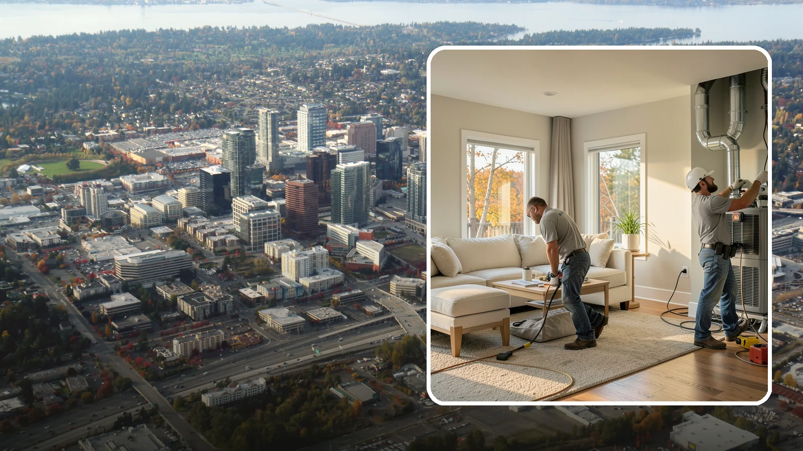 Central AC Installation in Bellevue, King County, WA - We install central air conditioning systems to keep your whole home comfortable during increasingly warm summers.