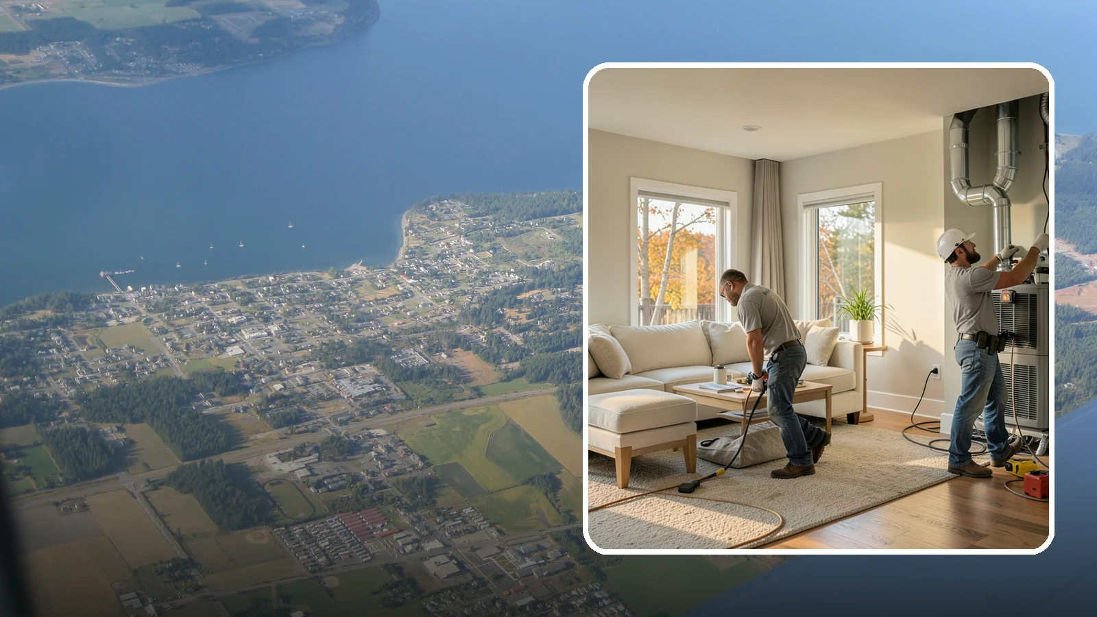 Central AC Installation in Coupeville, Island County, WA - We install central air conditioning systems to keep your whole home comfortable during increasingly warm summers.