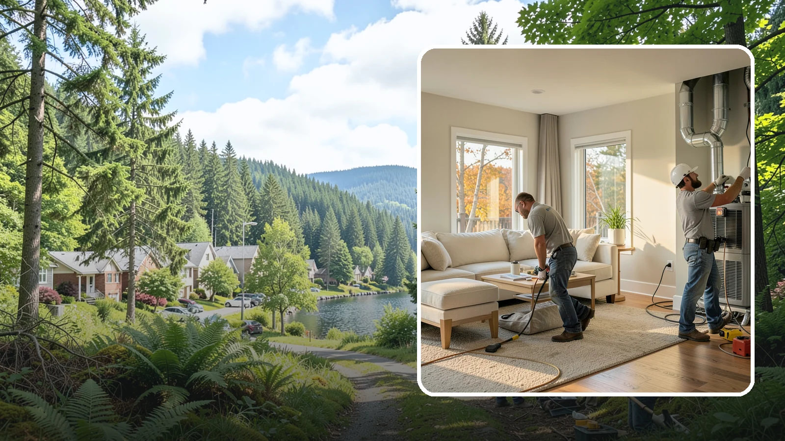 Central AC Installation in Lake Forest Park, King County, WA - We install central air conditioning systems to keep your whole home comfortable during increasingly warm summers.