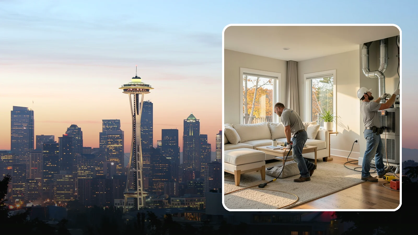 Central AC Installation in Seattle, King County, WA - We install central air conditioning systems to keep your whole home comfortable during increasingly warm summers.