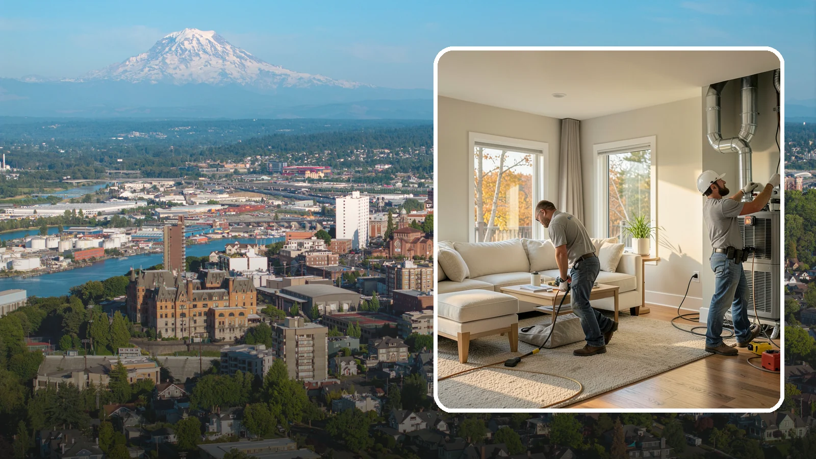 Central AC Installation in Tacoma, Pierce County, WA - We install central air conditioning systems to keep your whole home comfortable during increasingly warm summers.