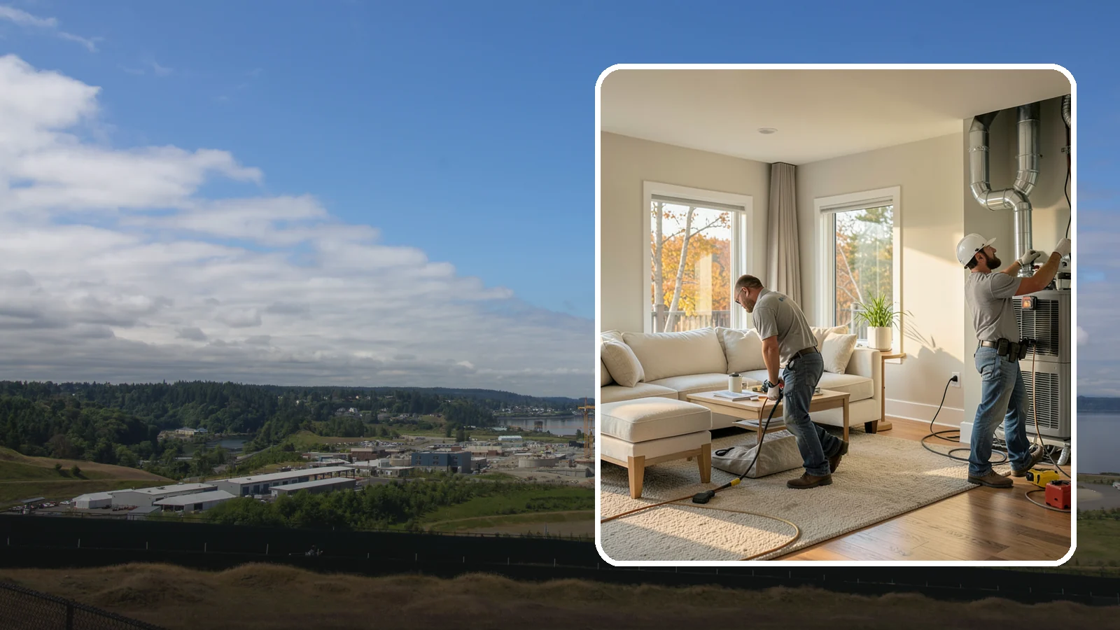 Central AC Installation in University Place, Pierce County, WA - We install central air conditioning systems to keep your whole home comfortable during increasingly warm summers.