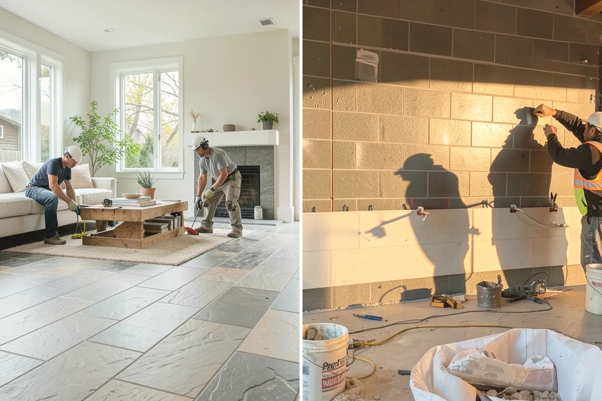 Ceramic Tile Flooring in Carnation, King County, WA - Level and prime the substrate
