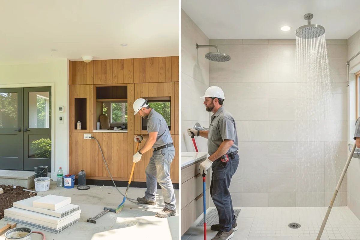 Ceramic Tile Flooring in Kent, King County, WA - Level and prime the substrate