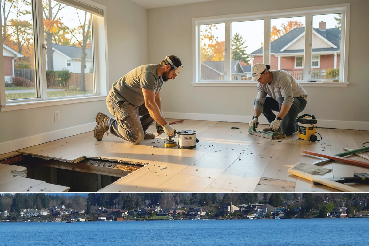 Ceramic Tile Flooring in Lake Stevens, Snohomish County, WA - Ceramic tile can go in during any part of the year, with cooler months only extending mortar and grout curing slightly.