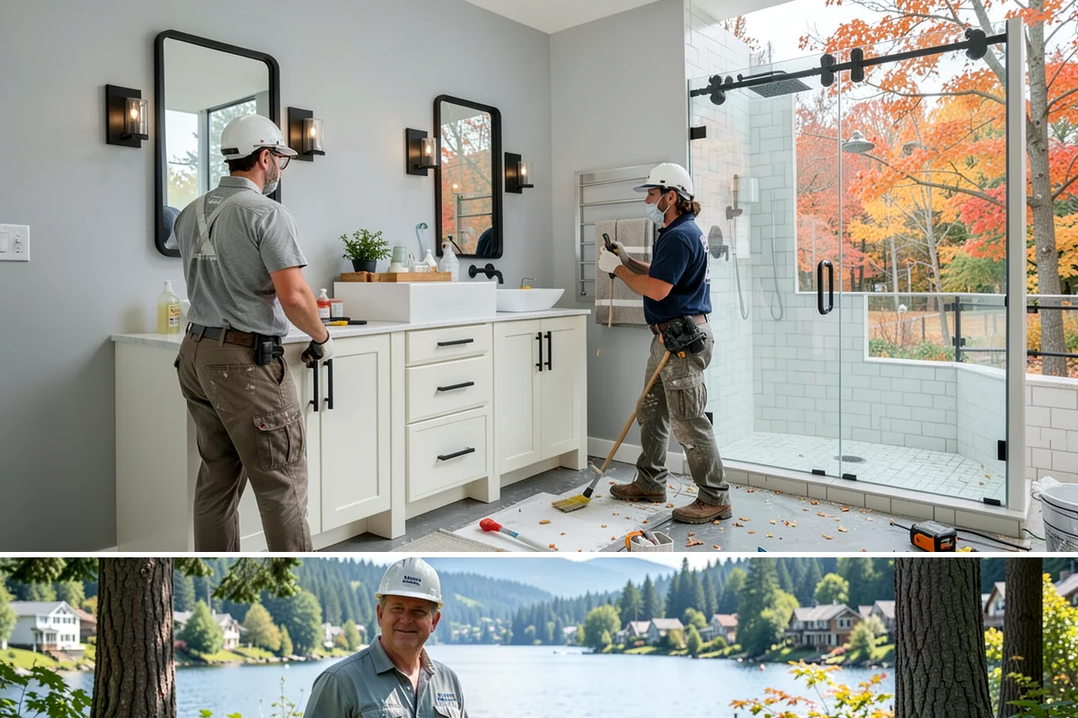 Ceramic Tile Flooring in Milton, King County, WA - Ceramic tile can go in during any part of the year, with cooler months only extending mortar and grout curing slightly.
