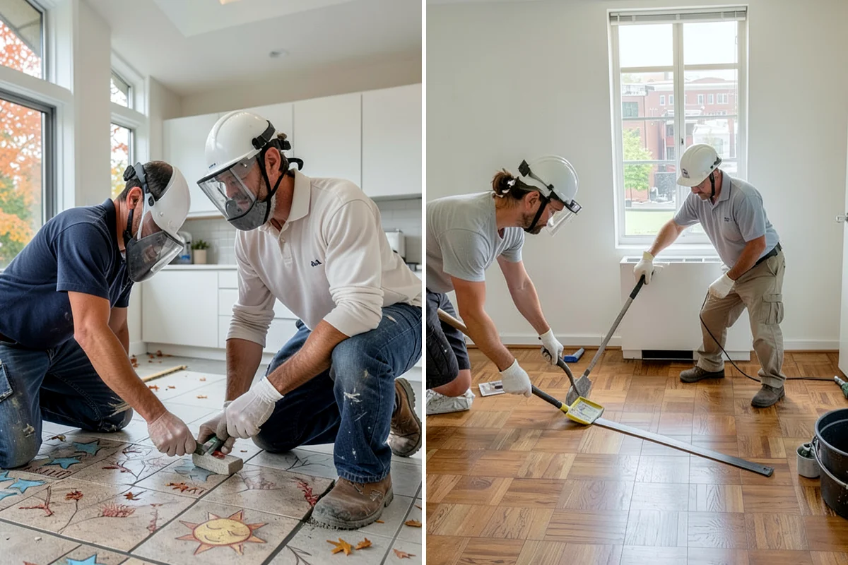 Ceramic Tile Flooring in Normandy Park, King County, WA - Level and prime the substrate