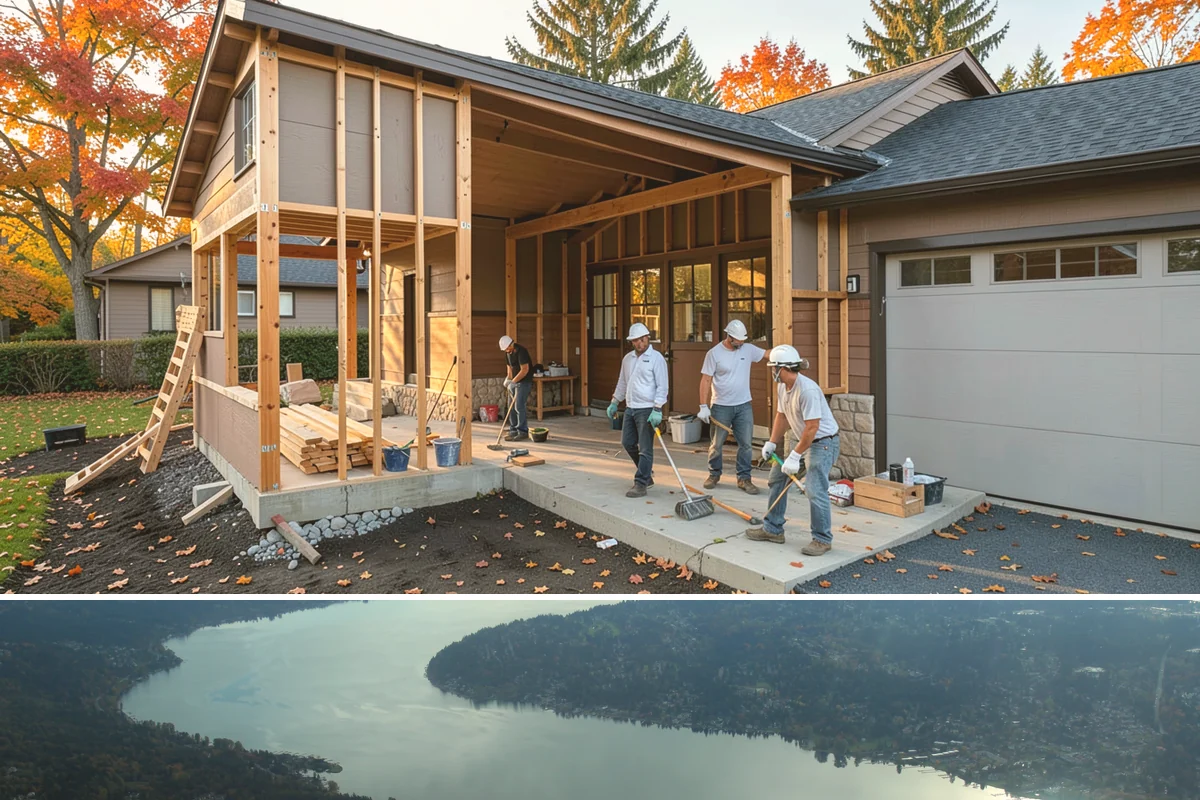 Ceramic Tile Flooring in Sammamish, King County, WA - Ceramic tile can go in during any part of the year, with cooler months only extending mortar and grout curing slightly.