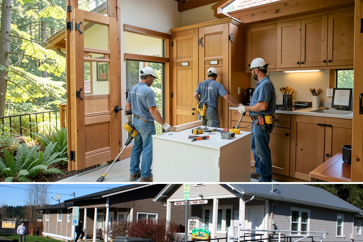 Ceramic Tile Flooring in South Prairie, Pierce County, WA - Ceramic tile can go in during any part of the year, with cooler months only extending mortar and grout curing slightly.