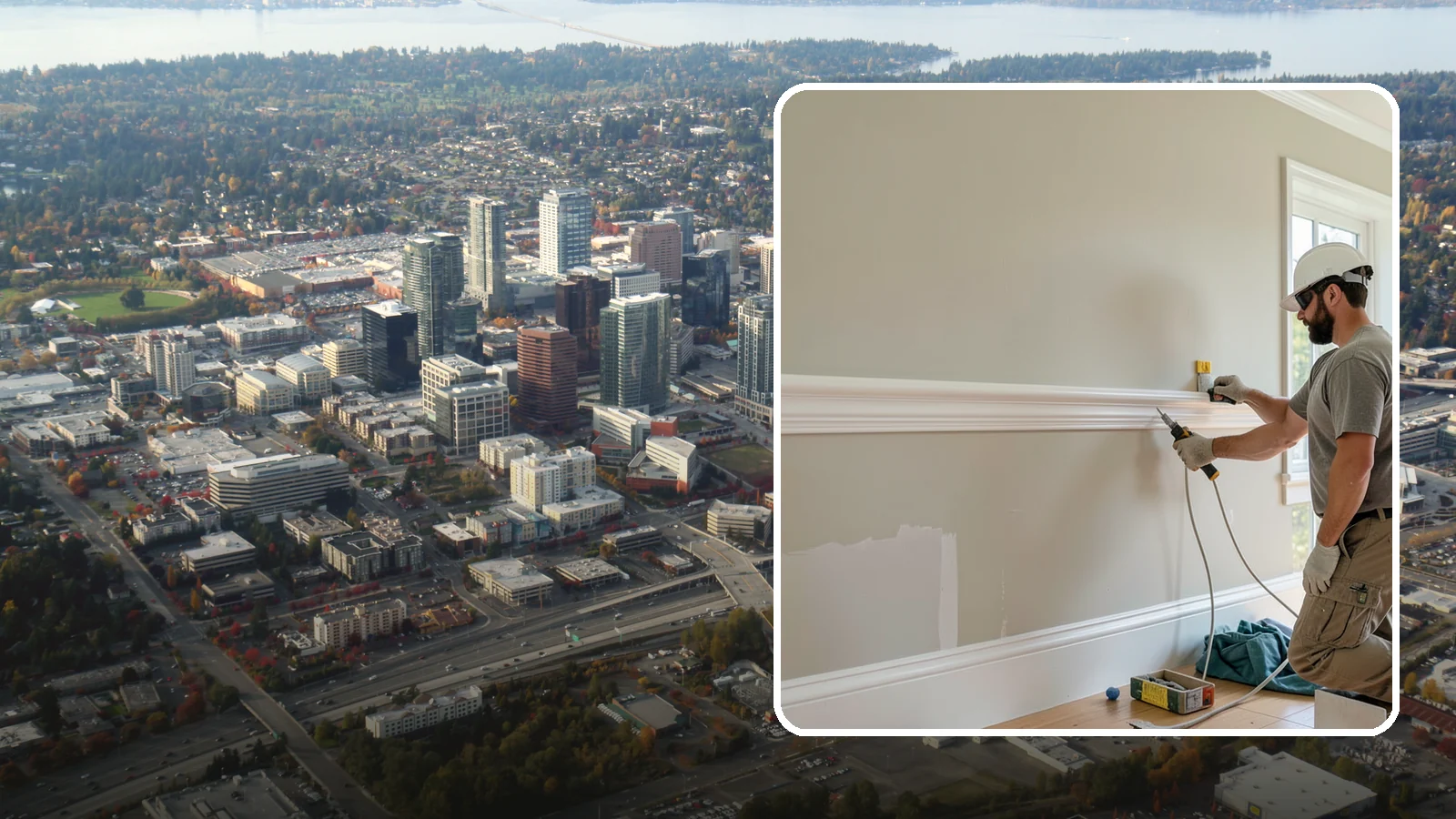 Chair Rail Installation in Bellevue, King County, WA - Classic chair rail installation that adds a refined horizontal accent and protects walls at chair height.
