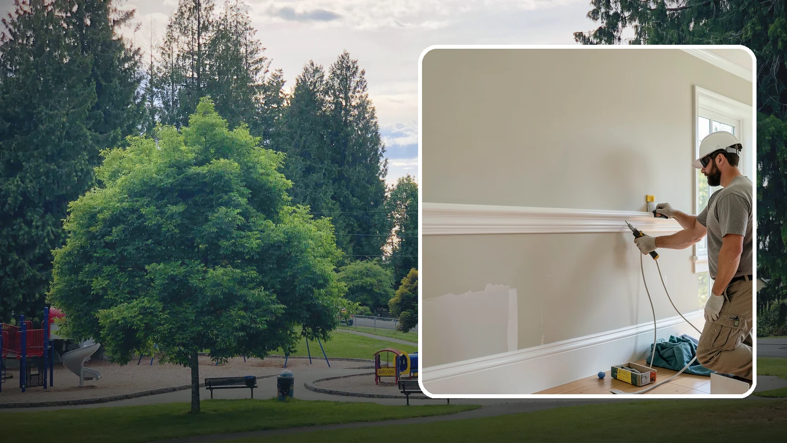 Chair Rail Installation in Bonney Lake, Pierce County, WA - Classic chair rail installation that adds a refined horizontal accent and protects walls at chair height.