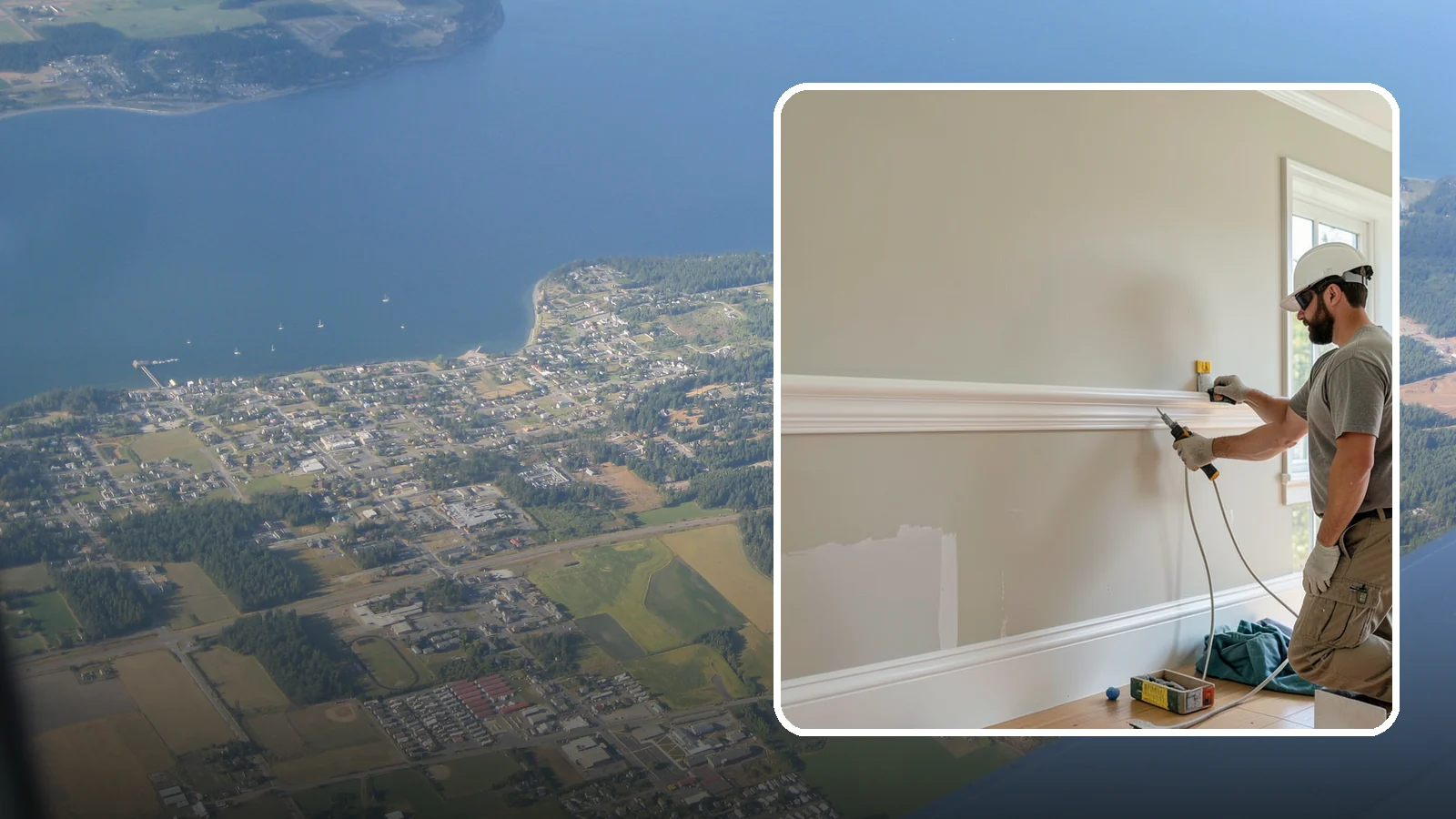 Chair Rail Installation in Coupeville, Island County, WA - Classic chair rail installation that adds a refined horizontal accent and protects walls at chair height.