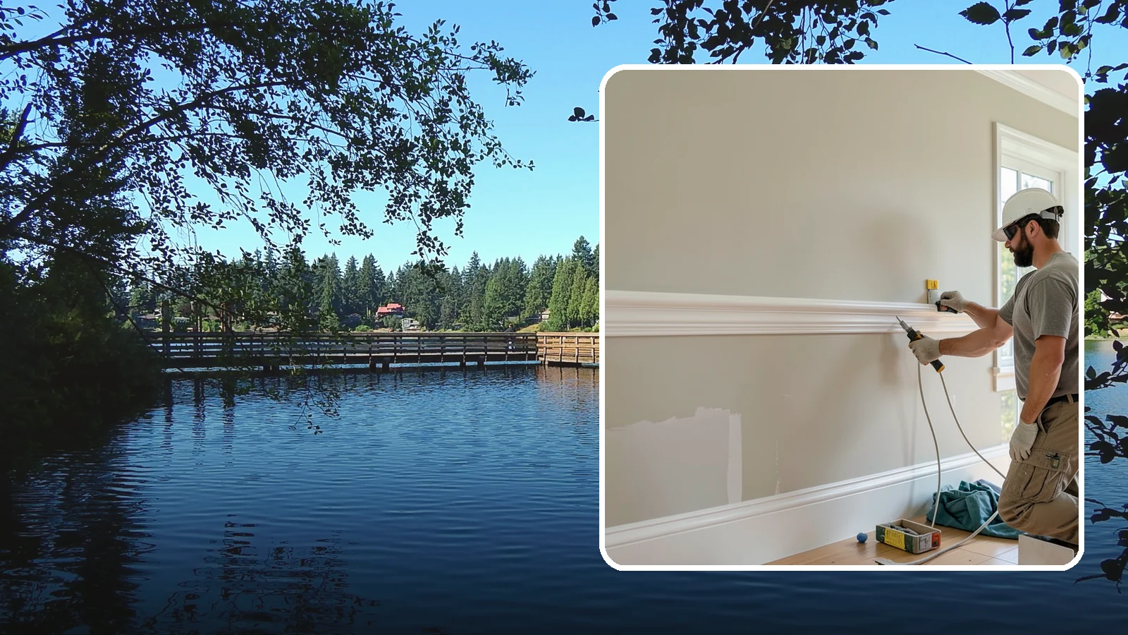 Chair Rail Installation in Federal Way, King County, WA - Classic chair rail installation that adds a refined horizontal accent and protects walls at chair height.