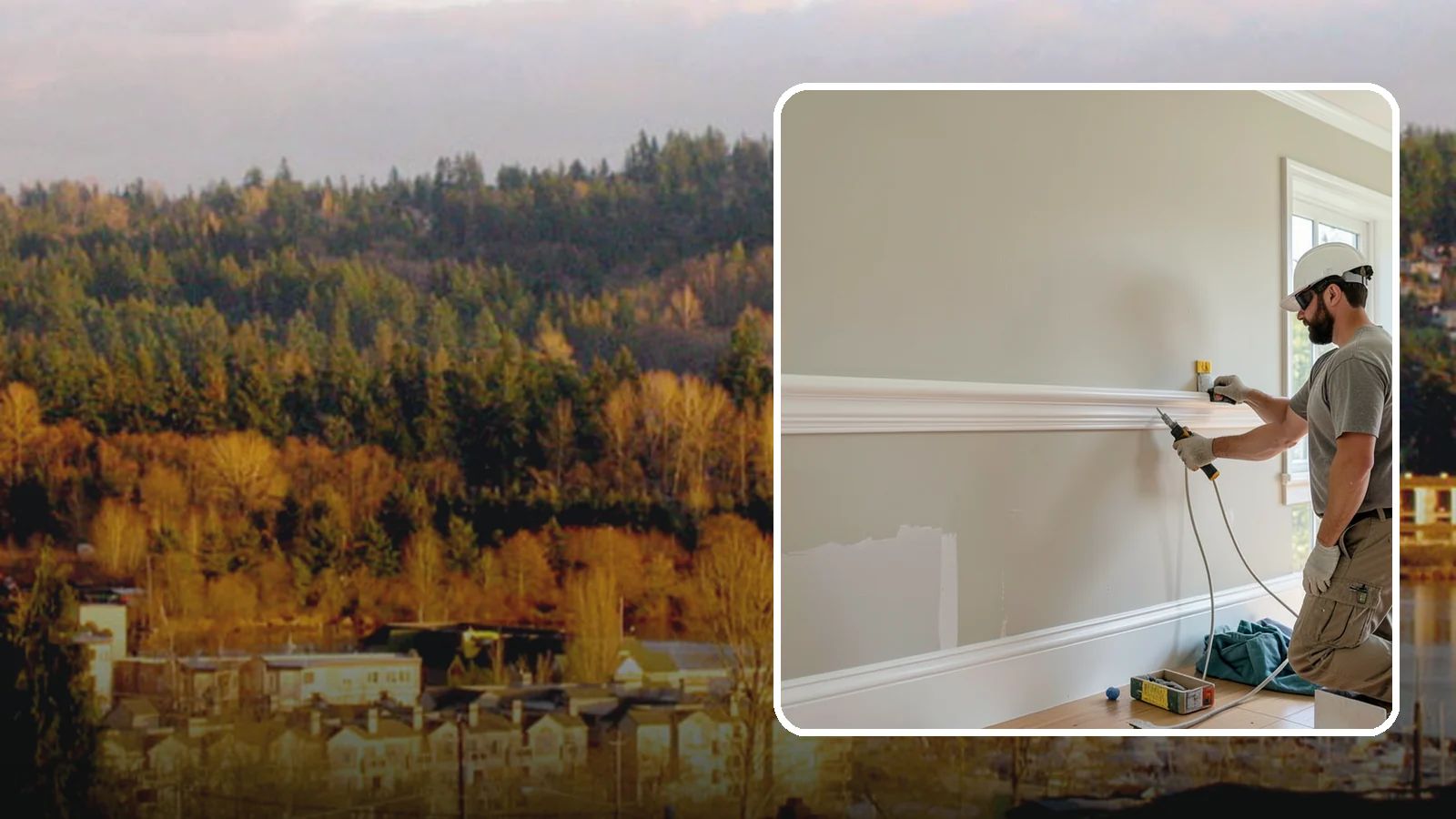 Chair Rail Installation in Kenmore, King County, WA - Classic chair rail installation that adds a refined horizontal accent and protects walls at chair height.