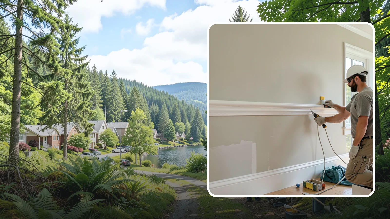 Chair Rail Installation in Lake Forest Park, King County, WA - Classic chair rail installation that adds a refined horizontal accent and protects walls at chair height.