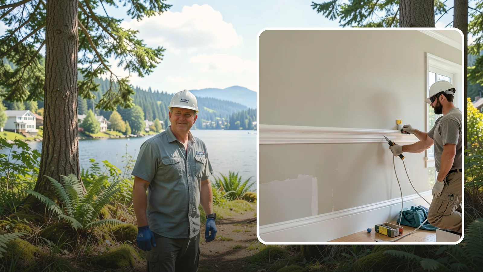 Chair Rail Installation in Milton, King County, WA - Classic chair rail installation that adds a refined horizontal accent and protects walls at chair height.