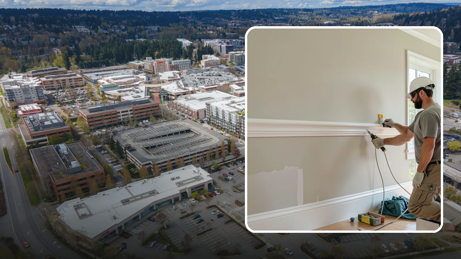 Chair Rail Installation in Redmond, King County, WA - Classic chair rail installation that adds a refined horizontal accent and protects walls at chair height.