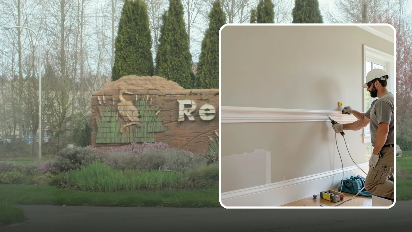 Chair Rail Installation in Renton, King County, WA - Classic chair rail installation that adds a refined horizontal accent and protects walls at chair height.