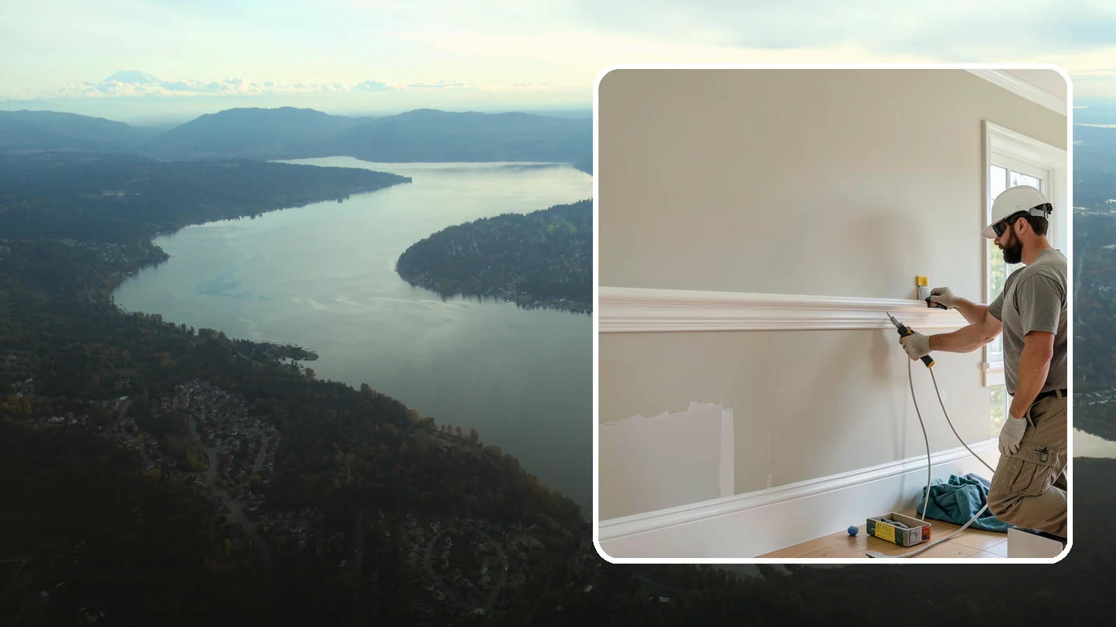 Chair Rail Installation in Sammamish, King County, WA - Classic chair rail installation that adds a refined horizontal accent and protects walls at chair height.