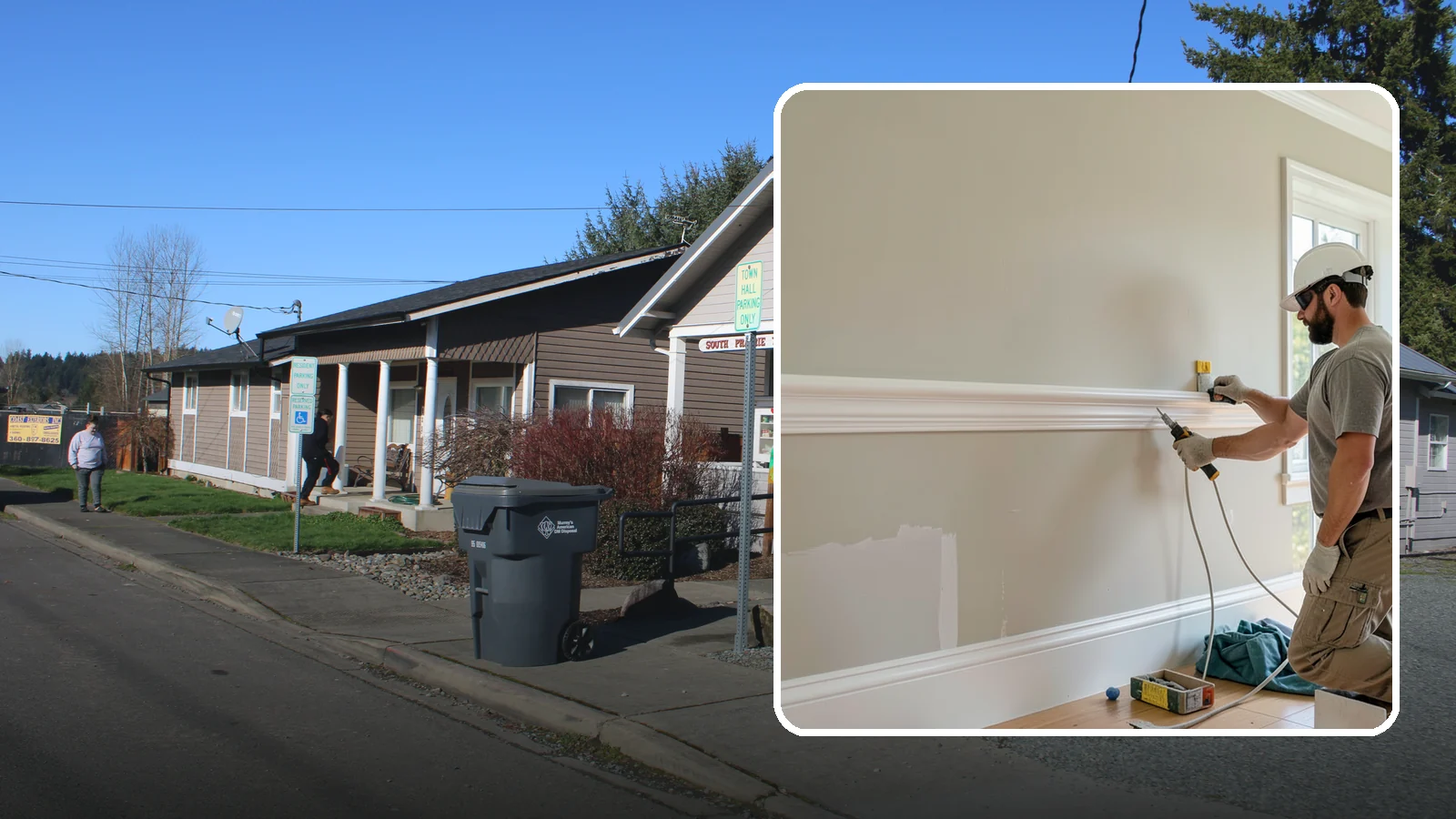 Chair Rail Installation in South Prairie, Pierce County, WA - Classic chair rail installation that adds a refined horizontal accent and protects walls at chair height.