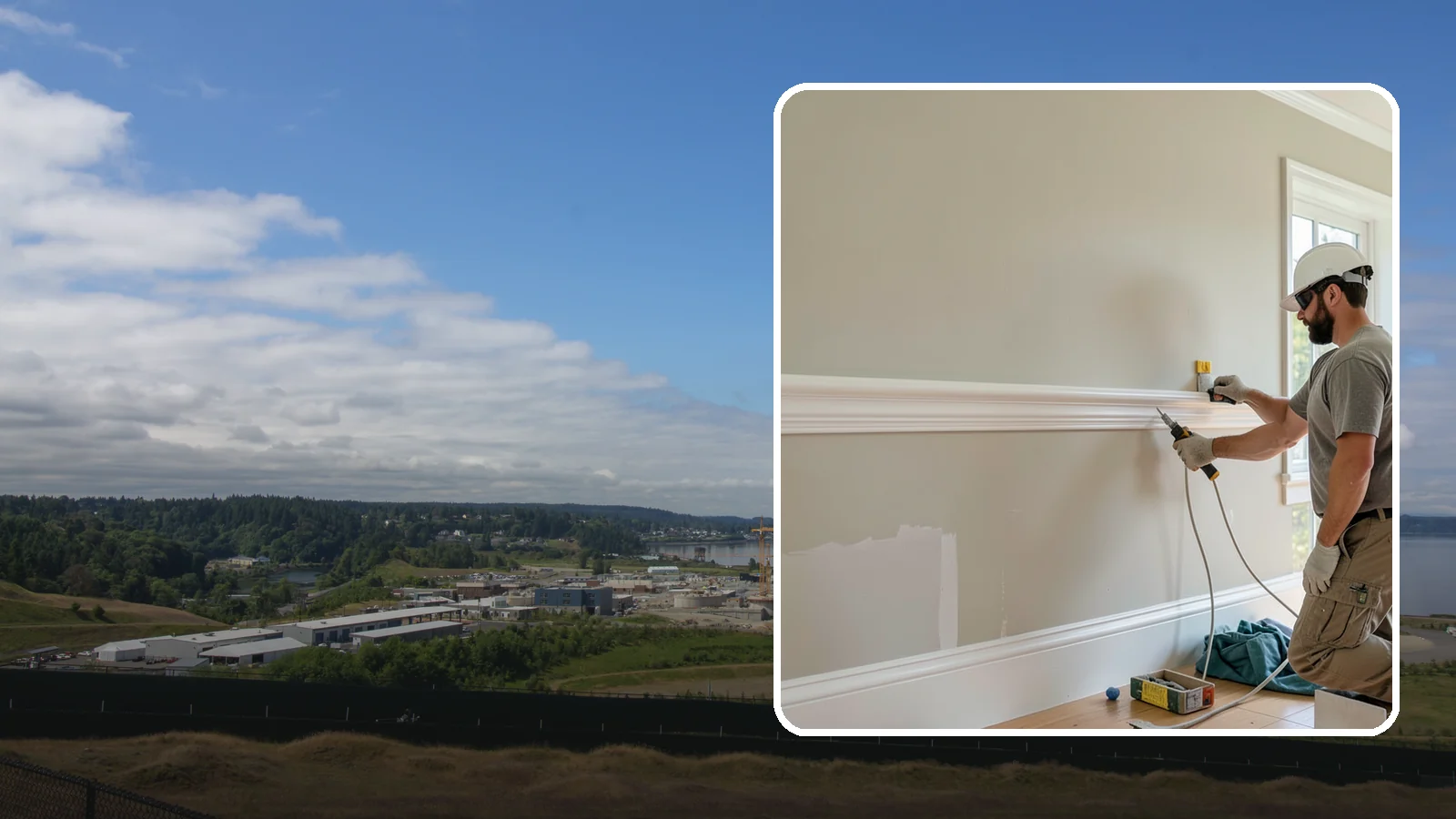 Chair Rail Installation in University Place, Pierce County, WA - Classic chair rail installation that adds a refined horizontal accent and protects walls at chair height.