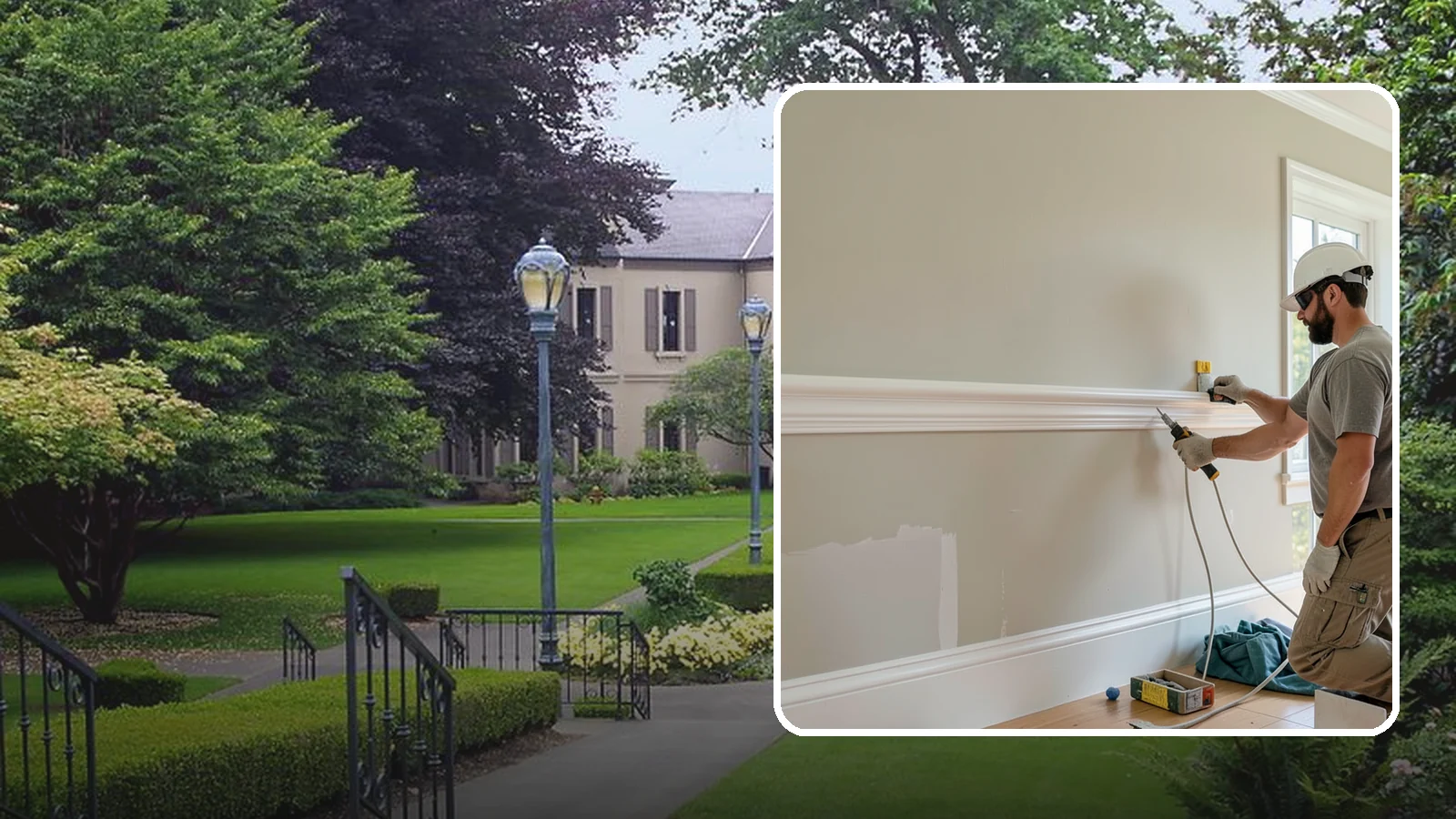 Chair Rail Installation in Woodinville, King County, WA - Classic chair rail installation that adds a refined horizontal accent and protects walls at chair height.