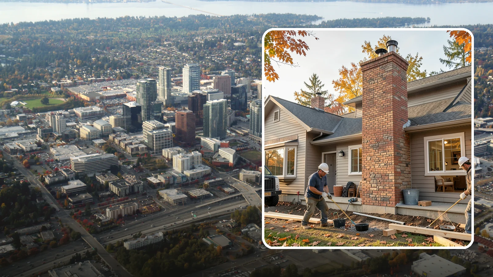 Chimney Construction in Bellevue, King County, WA - Code-compliant chimney construction built to draft properly and shed Northwest rain for the long haul.