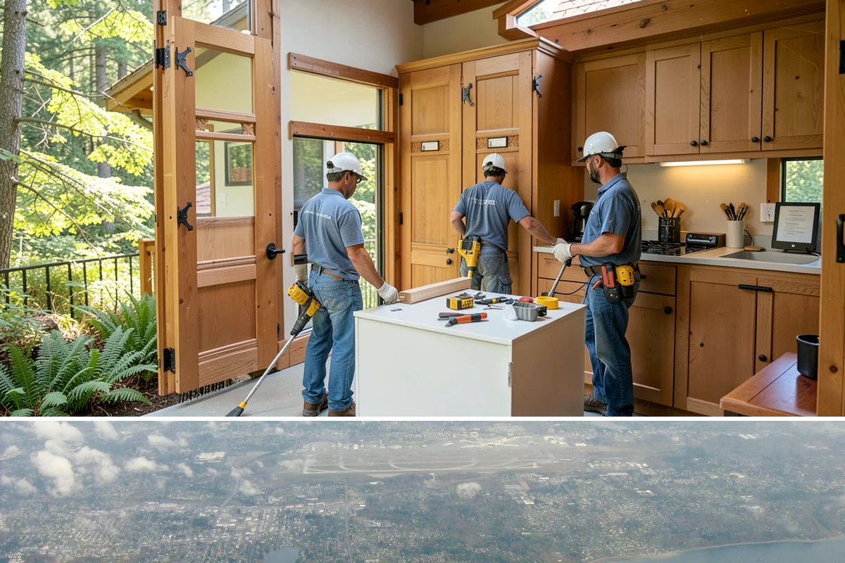Chimney Rebuild in Burien, King County, WA - Dry summer conditions allow the rebuilt masonry to cure properly and stay protected during construction.