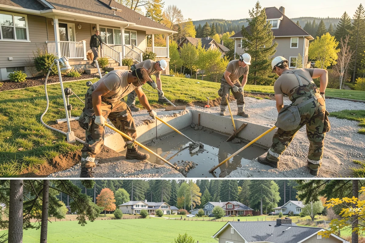 Chimney Rebuild in Lyman, Skagit County, WA - Dry summer conditions allow the rebuilt masonry to cure properly and stay protected during construction.
