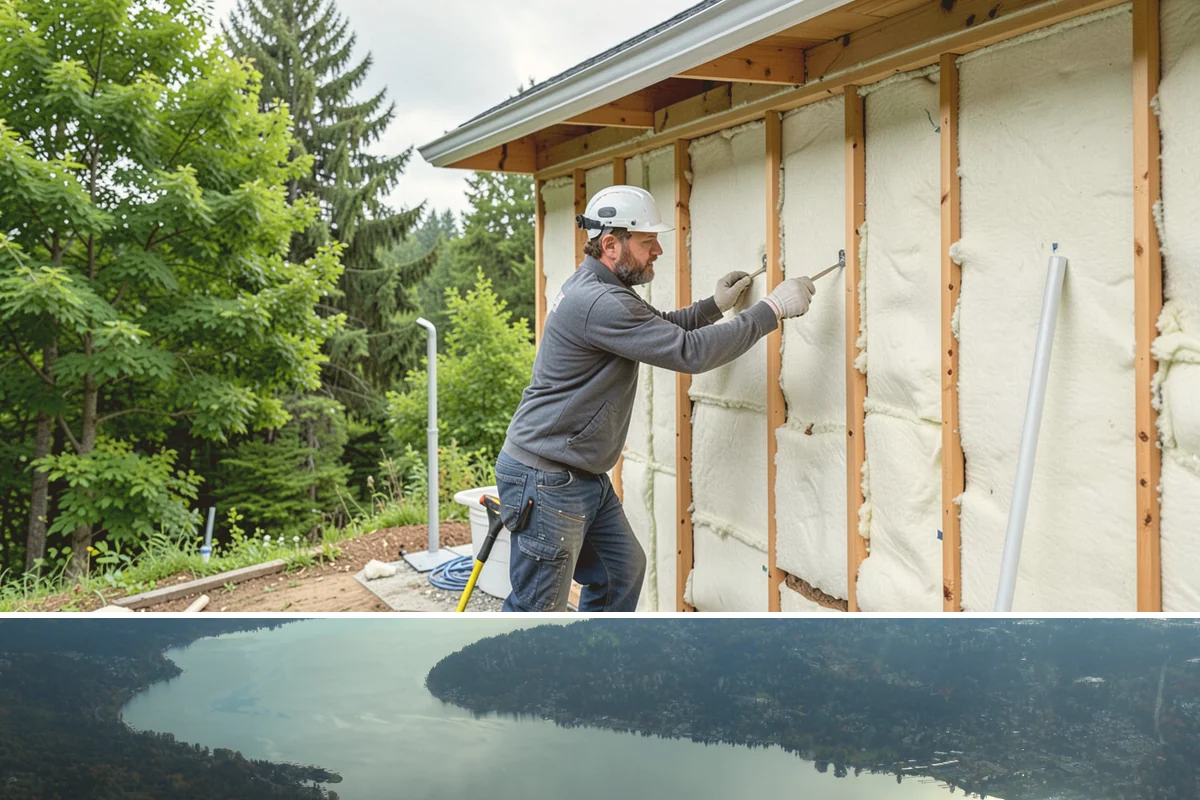 Chimney Rebuild in Sammamish, King County, WA - Dry summer conditions allow the rebuilt masonry to cure properly and stay protected during construction.