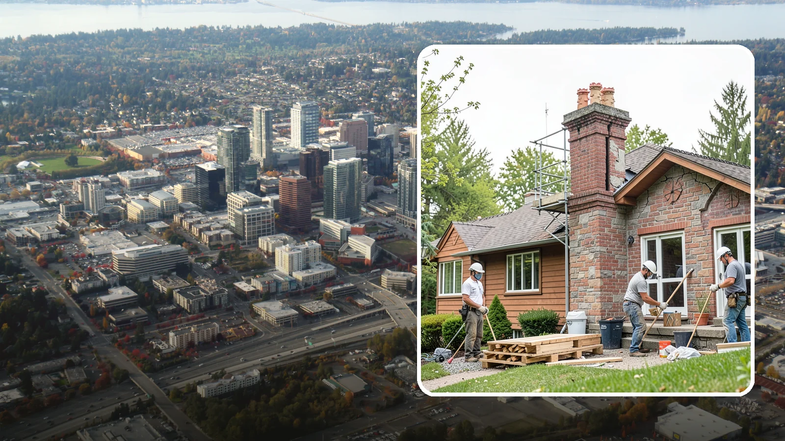 Chimney Repair in Bellevue, King County, WA - Targeted chimney repairs that stop leaks and crumbling mortar before water damage spreads indoors.