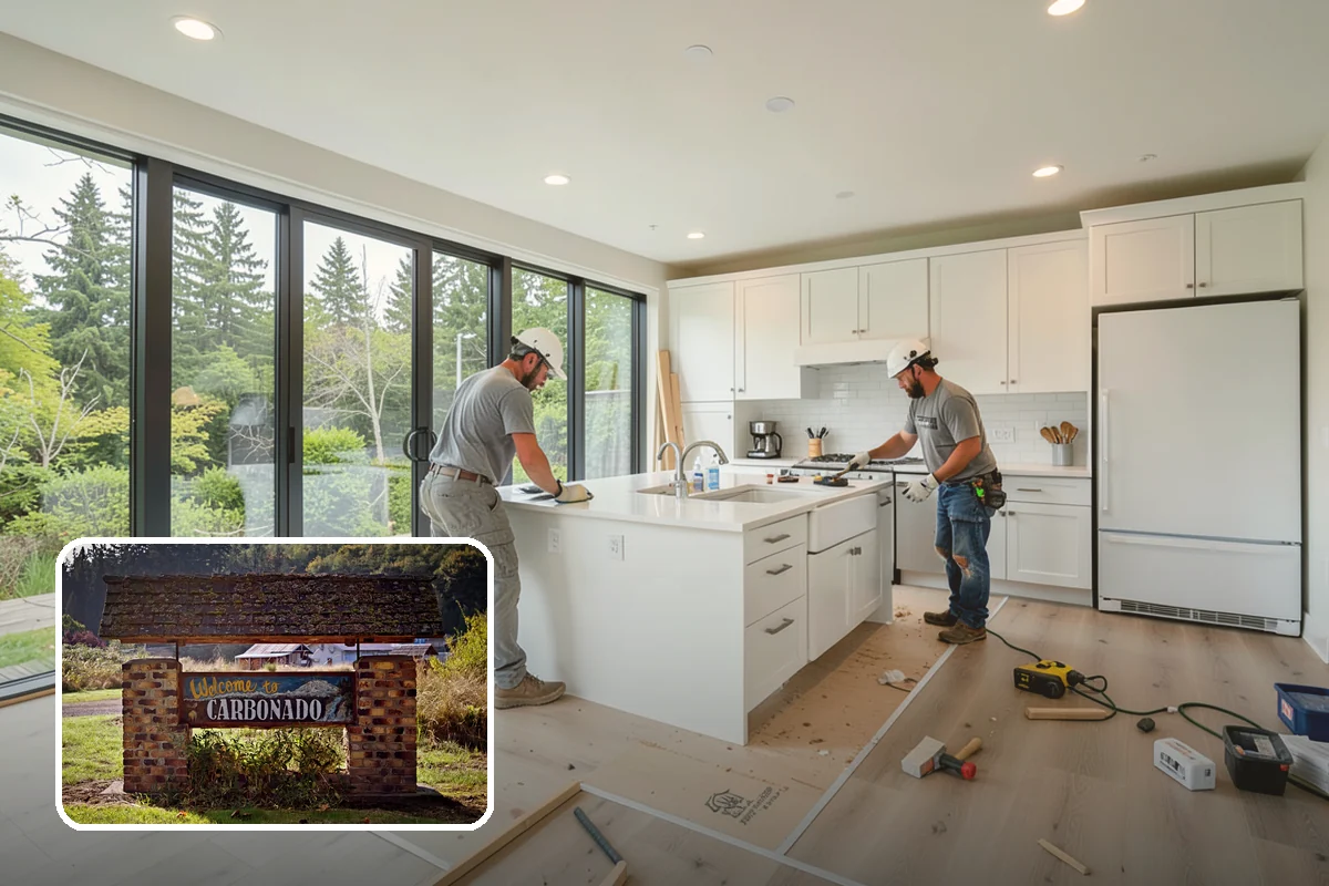 Closet System Installation in Carbonado, Pierce County, WA - Coordinated storage combining rods, shelves, and drawers