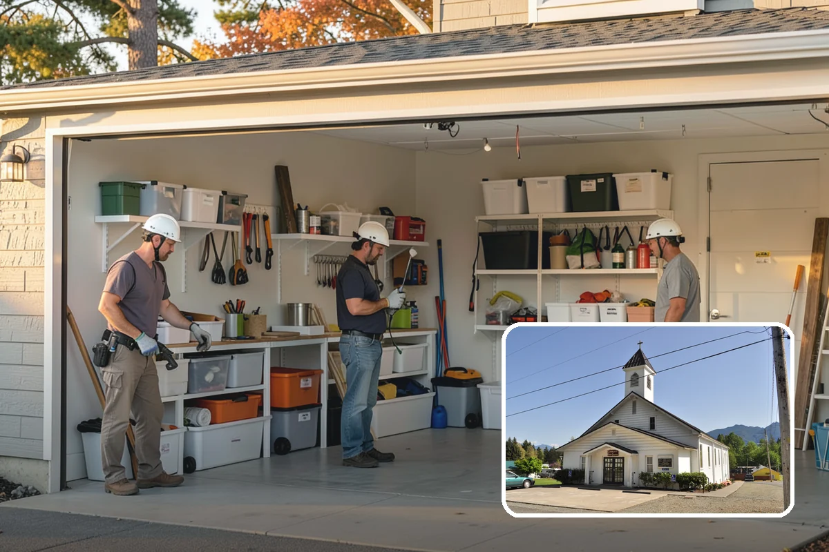 Closet System Installation in Concrete, Skagit County, WA - Coordinated storage combining rods, shelves, and drawers