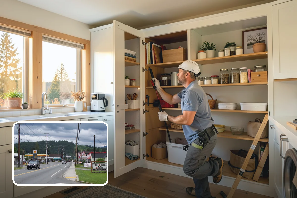Closet System Installation in Granite Falls, Snohomish County, WA - Coordinated storage combining rods, shelves, and drawers