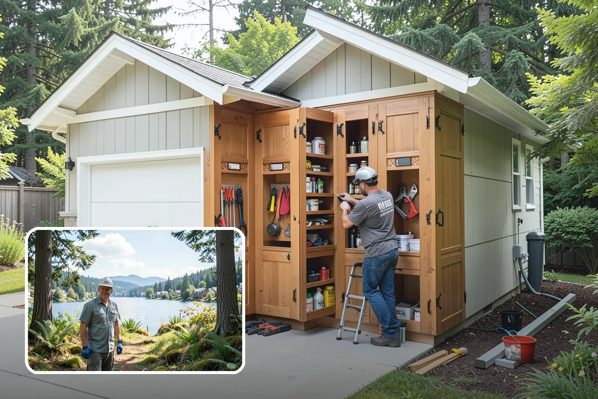 Closet System Installation in Milton, King County, WA - Coordinated storage combining rods, shelves, and drawers