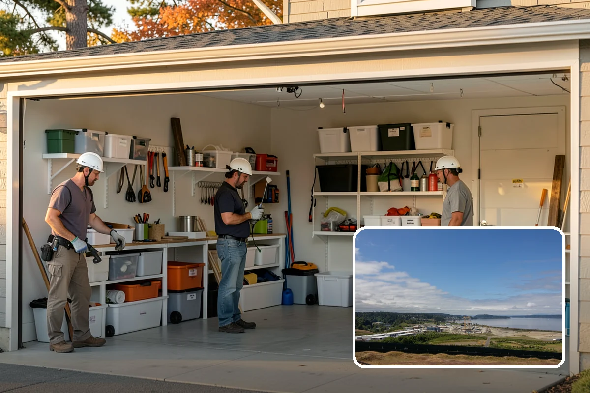Closet System Installation in University Place, Pierce County, WA - Coordinated storage combining rods, shelves, and drawers