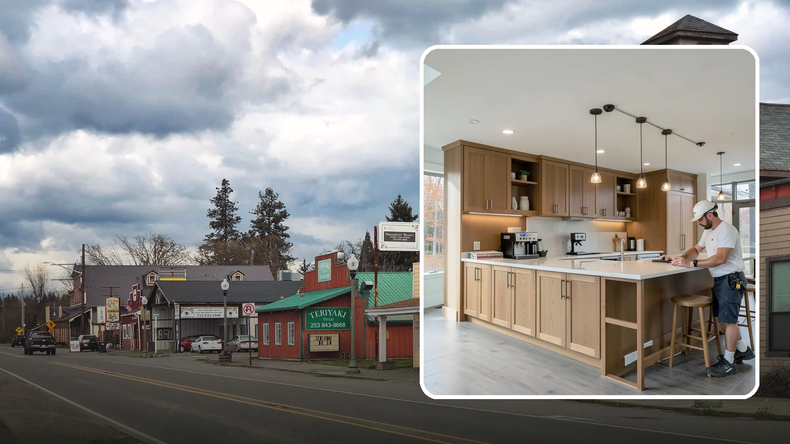 Coffee Bar Installation in Roy, Pierce County, WA - Building a dedicated coffee bar with counter space, storage, and power for your machines and mugs.