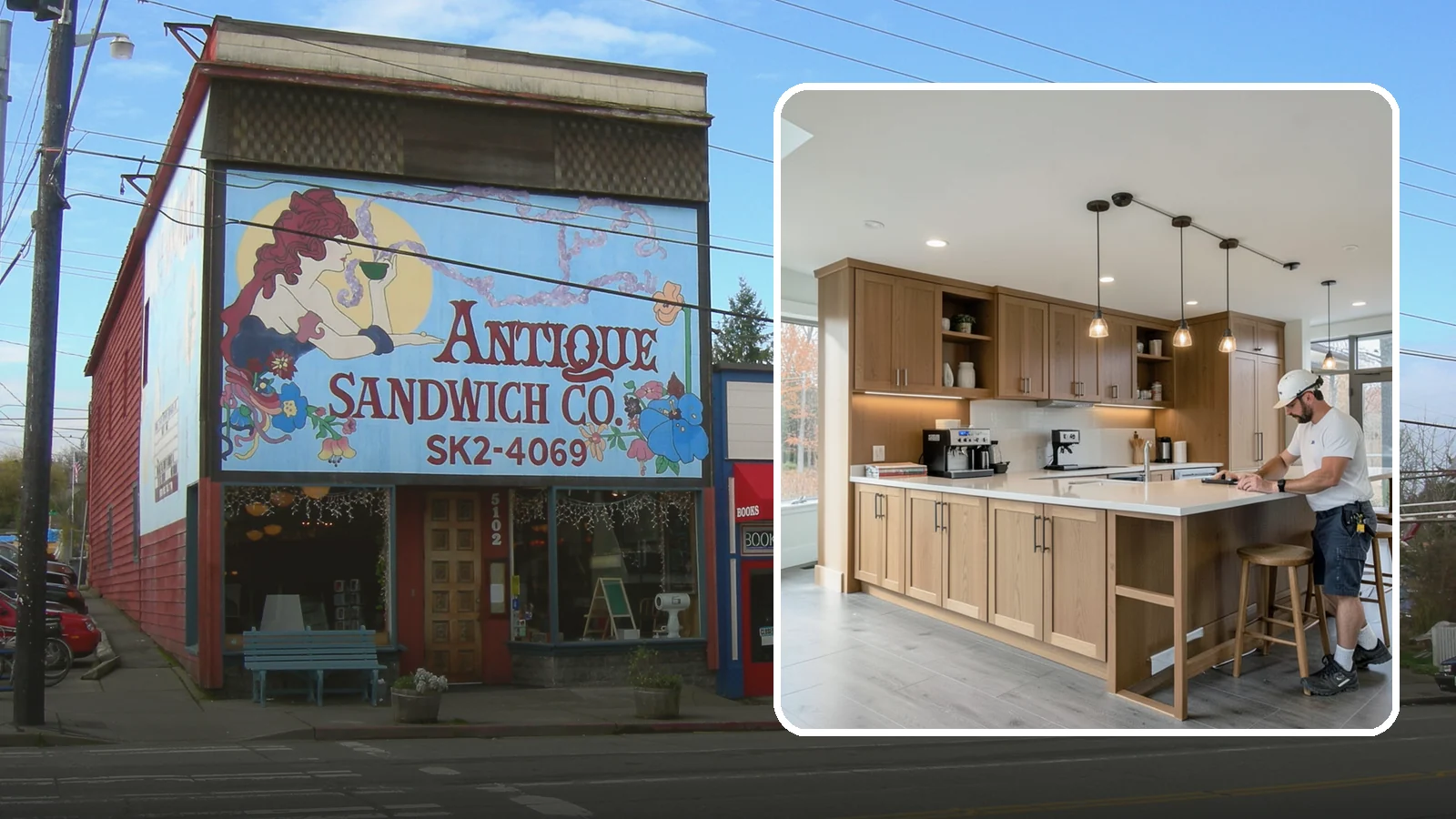 Coffee Bar Installation in Ruston, Pierce County, WA - Building a dedicated coffee bar with counter space, storage, and power for your machines and mugs.