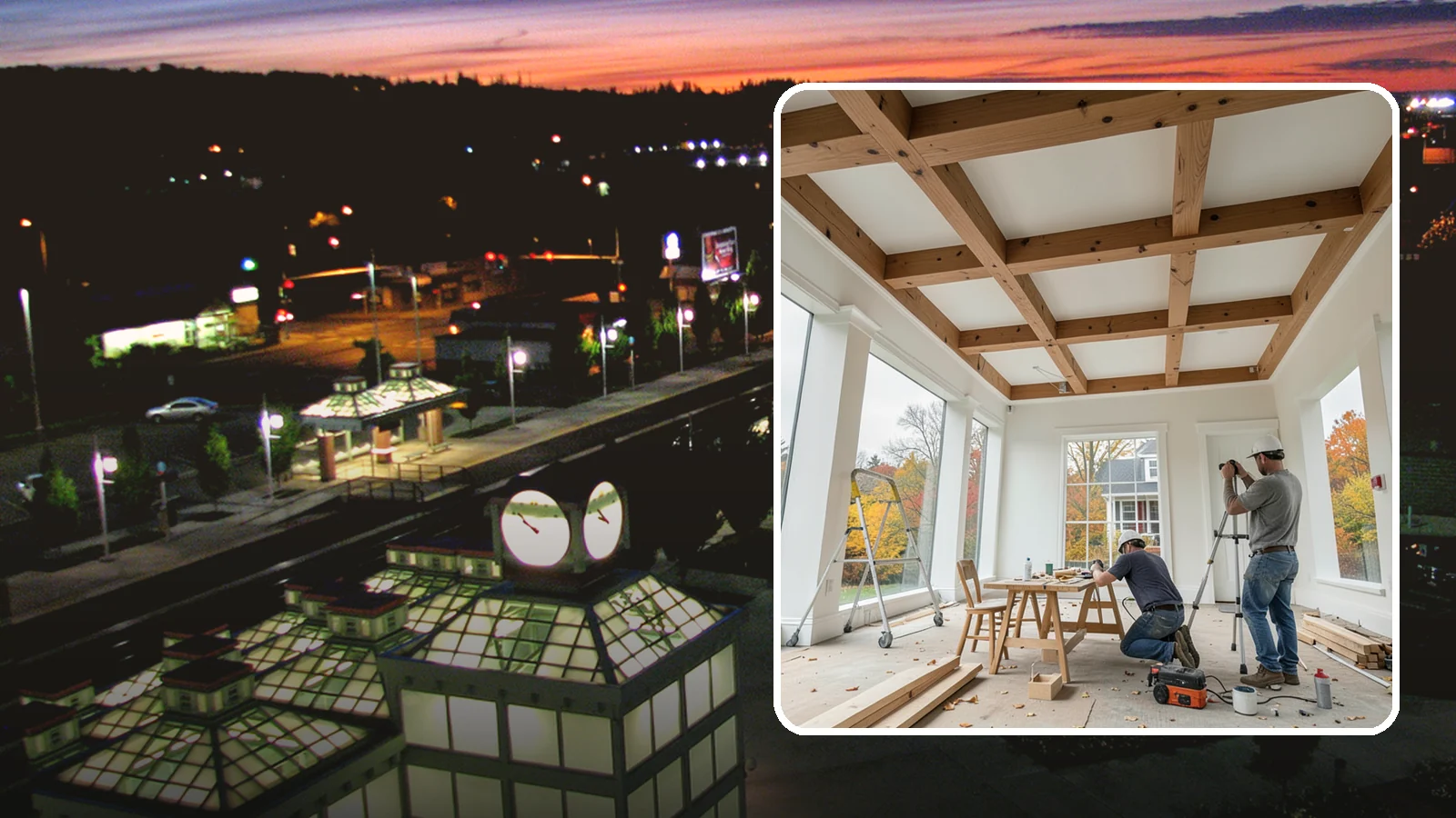 Coffered Ceiling Construction in Auburn, King County, WA - An elegant coffered ceiling that adds depth, architecture, and richness overhead.