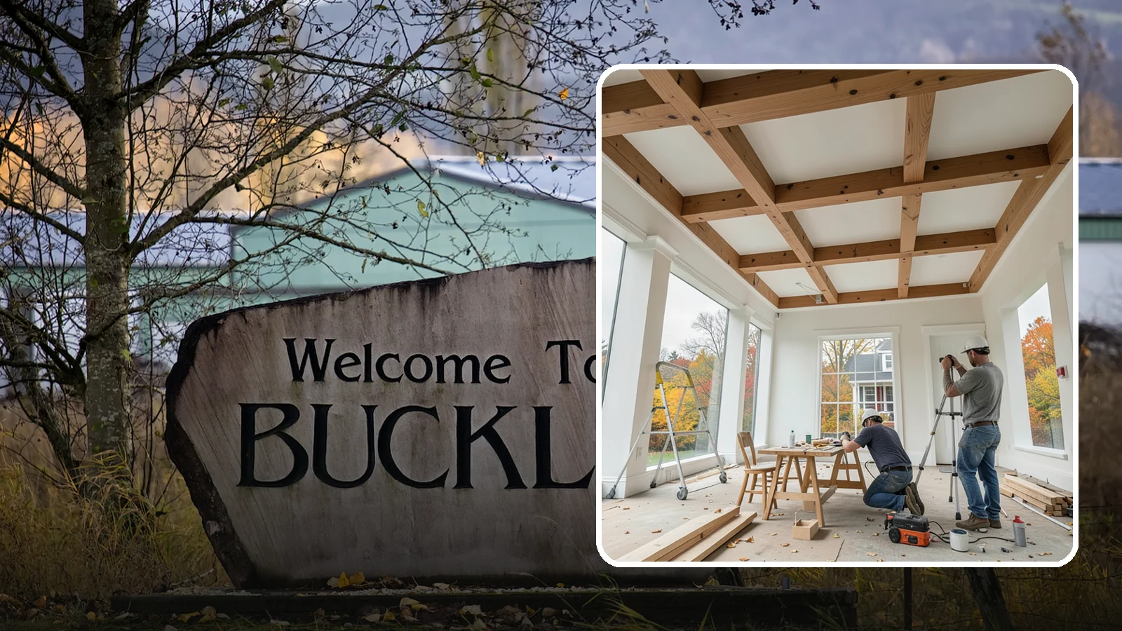 Coffered Ceiling Construction in Buckley, Pierce County, WA - An elegant coffered ceiling that adds depth, architecture, and richness overhead.