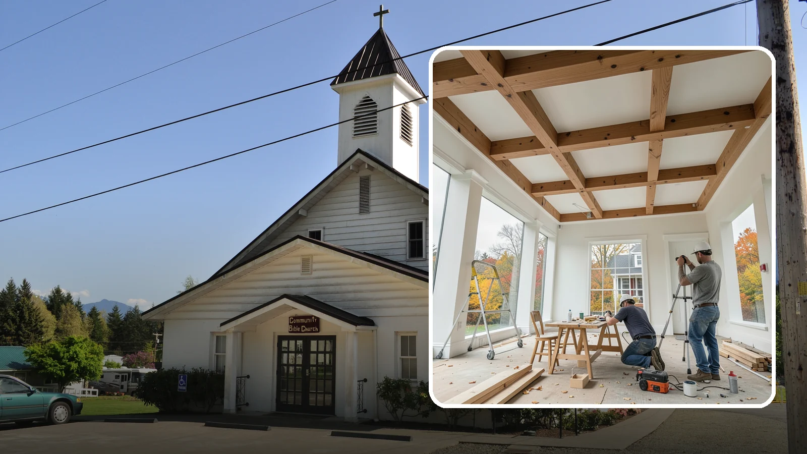 Coffered Ceiling Construction in Concrete, Skagit County, WA - An elegant coffered ceiling that adds depth, architecture, and richness overhead.