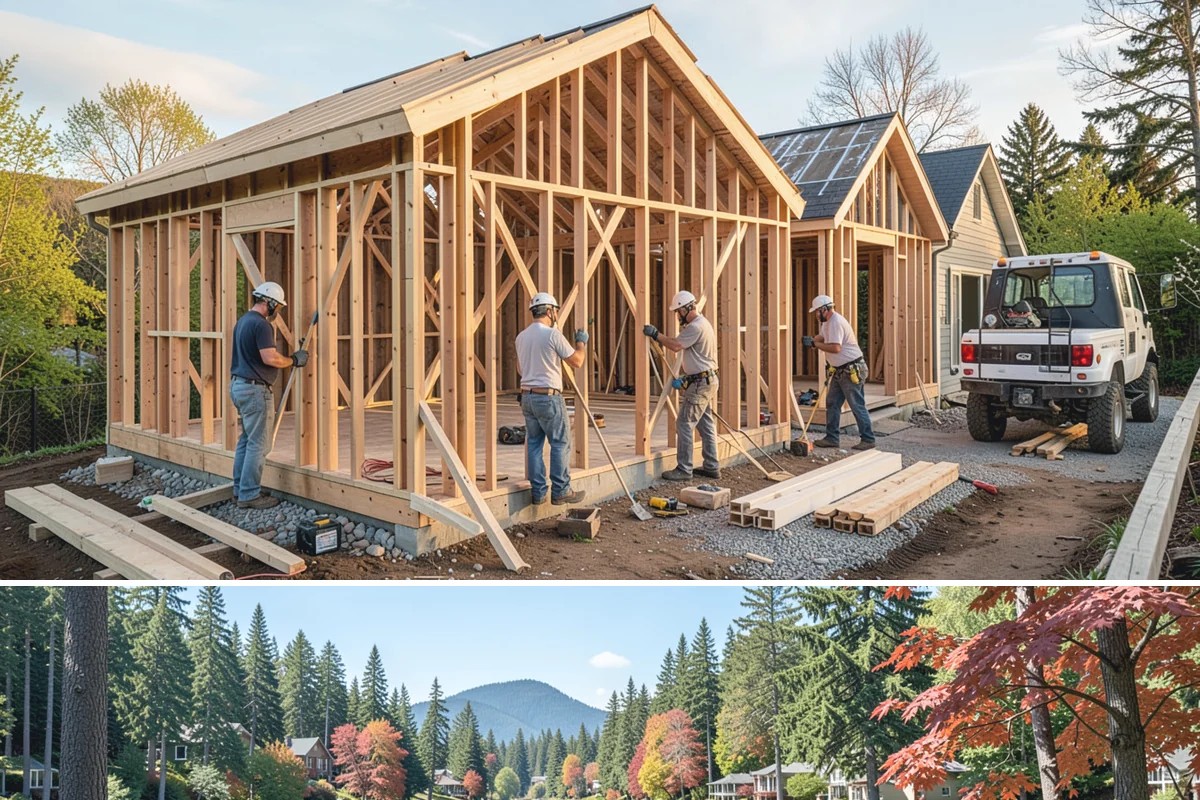 Coffered Ceiling Construction in Covington, King County, WA - Coffered ceilings are interior craftsmanship that can be built in any season.