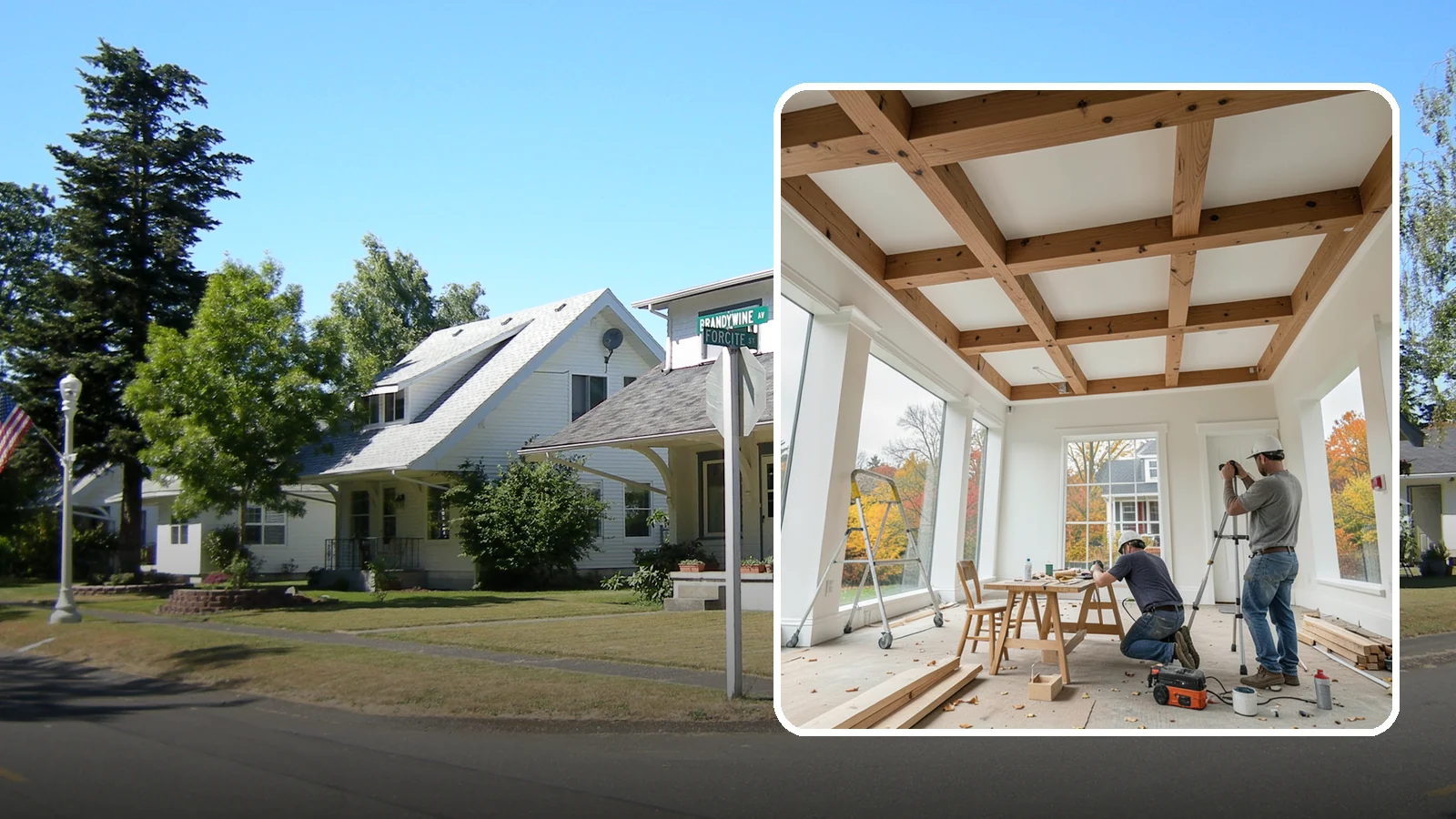 Coffered Ceiling Construction in DuPont, Pierce County, WA - An elegant coffered ceiling that adds depth, architecture, and richness overhead.
