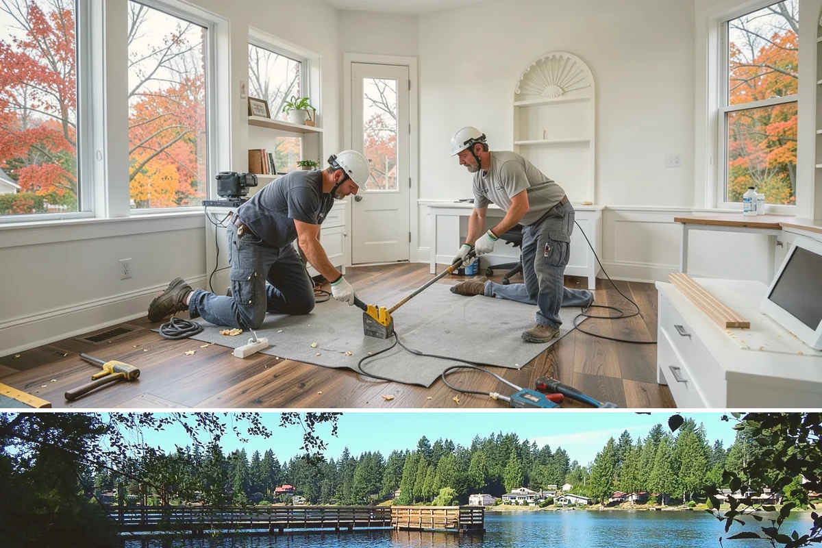 Coffered Ceiling Construction in Federal Way, King County, WA - Coffered ceilings are interior craftsmanship that can be built in any season.