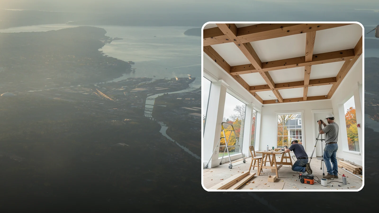 Coffered Ceiling Construction in Fife, Pierce County, WA - An elegant coffered ceiling that adds depth, architecture, and richness overhead.