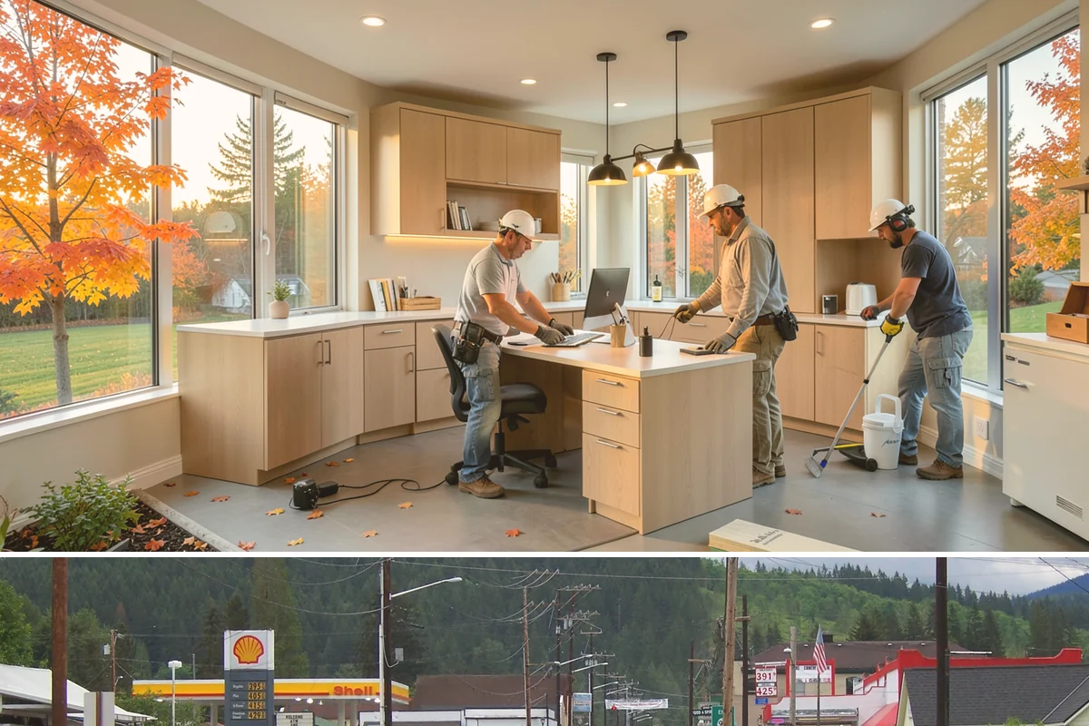 Coffered Ceiling Construction in Granite Falls, Snohomish County, WA - Coffered ceilings are interior craftsmanship that can be built in any season.