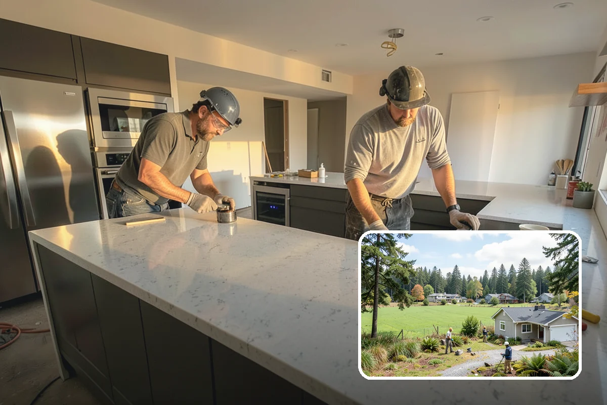 Coffered Ceiling Construction in Lyman, Skagit County, WA - Dramatic architectural depth overhead