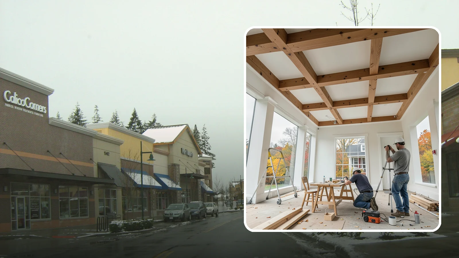 Coffered Ceiling Construction in Mill Creek, Snohomish County, WA - An elegant coffered ceiling that adds depth, architecture, and richness overhead.